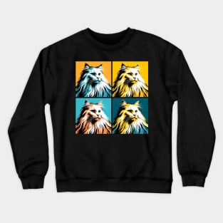 Domestic Long Hair Pop Art - Cat Lovers Crewneck Sweatshirt